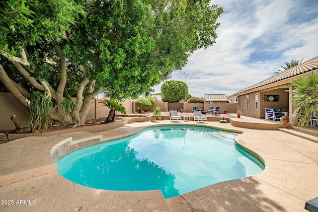 2405 E Lynwood Cir, Mesa, AZ 85213 - view of swimming pool with a patio and a fenced backyard