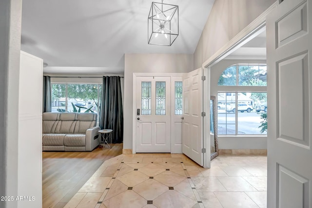 2405 E Lynwood Cir, Mesa, AZ 85213 - foyer with a chandelier and light tile patterned flooring