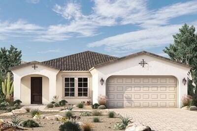 view of front of house with a garage