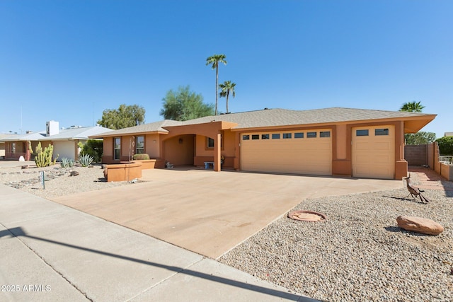 view of front facade featuring a garage