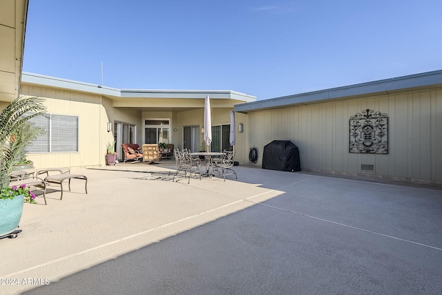 view of patio featuring grilling area