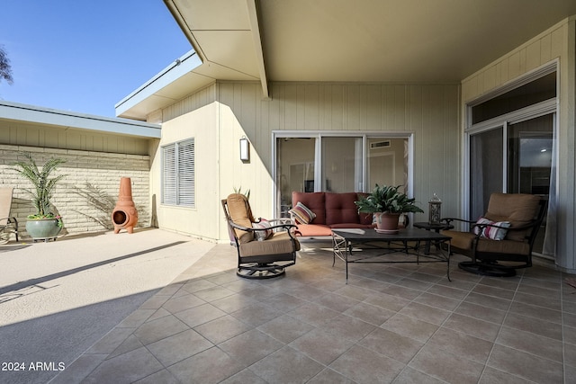 view of patio / terrace featuring an outdoor living space