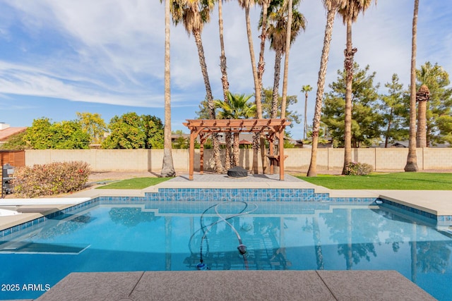 view of pool featuring a pergola