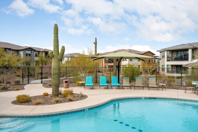 view of swimming pool featuring a gazebo