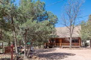 3458 N Meadow Dr, Pine, AZ 85544 - view of front of home featuring a wooden deck