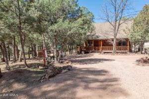 3458 N Meadow Dr, Pine, AZ 85544 - view of front of house with a wooden deck