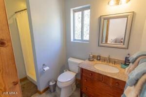 3458 N Meadow Dr, Pine, AZ 85544 - full bathroom featuring vanity, a shower, and toilet