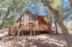 3458 N Meadow Dr, Pine, AZ 85544 - rear view of property with a wooden deck