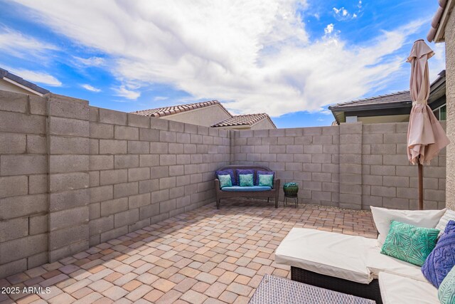 view of patio / terrace with a fenced backyard