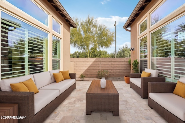 view of patio with an outdoor hangout area