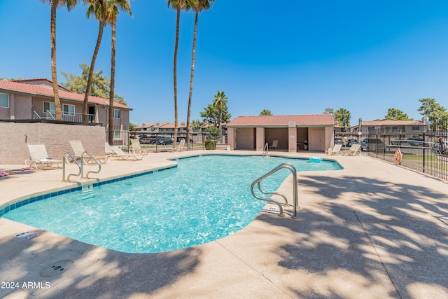 view of pool with a patio area