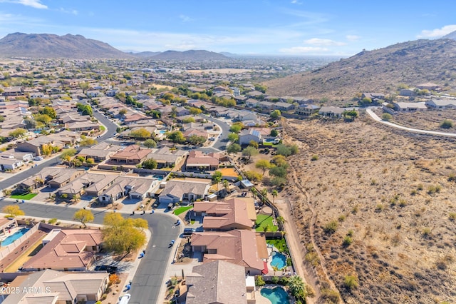 aerial view featuring a mountain view