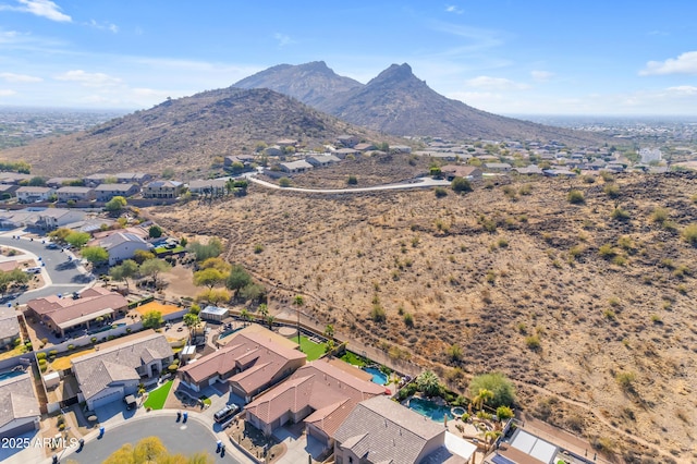 aerial view with a mountain view