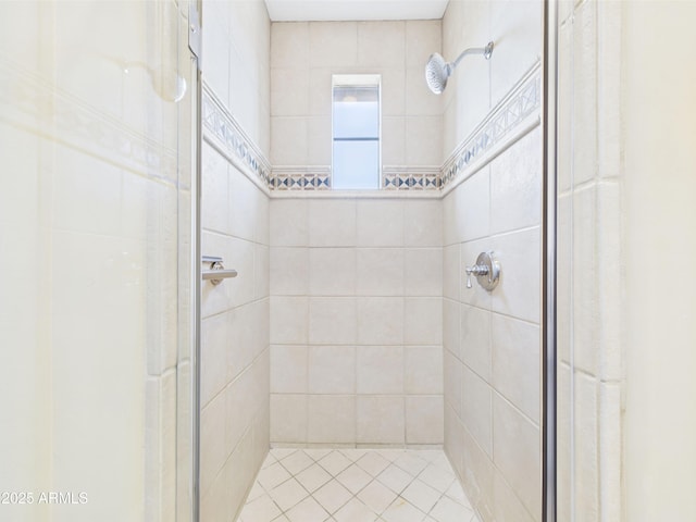 bathroom featuring a shower stall