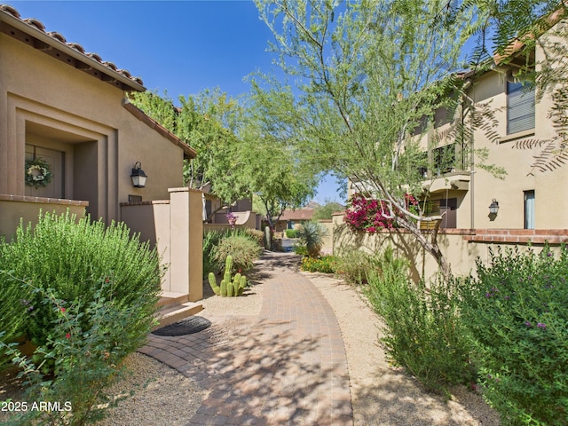 view of yard featuring fence
