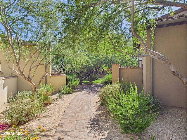 view of yard with fence