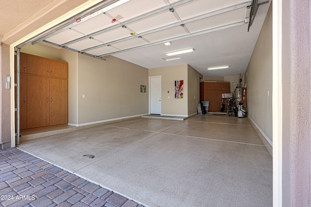 garage featuring gas water heater