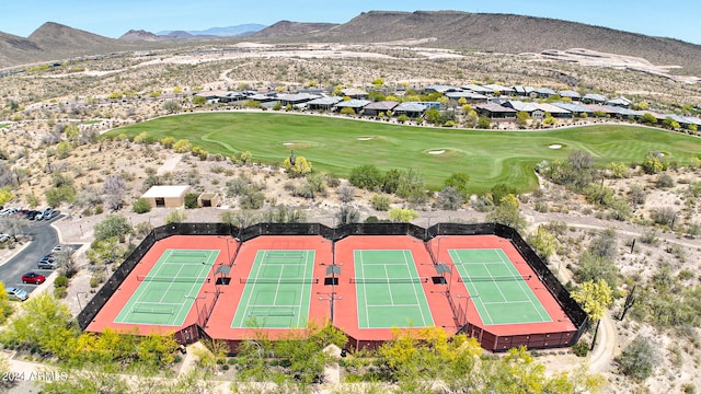 drone / aerial view with a mountain view