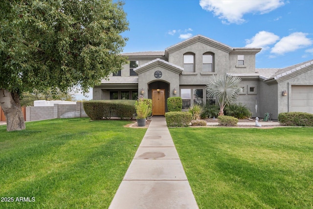 view of front of property with a front yard