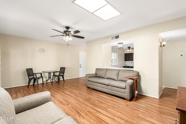 living room featuring light hardwood / wood-style flooring