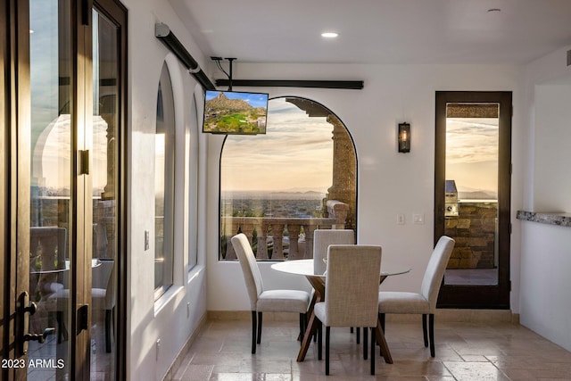 dining room with a wealth of natural light