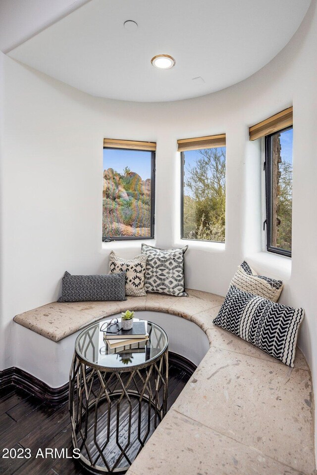 living room with hardwood / wood-style floors