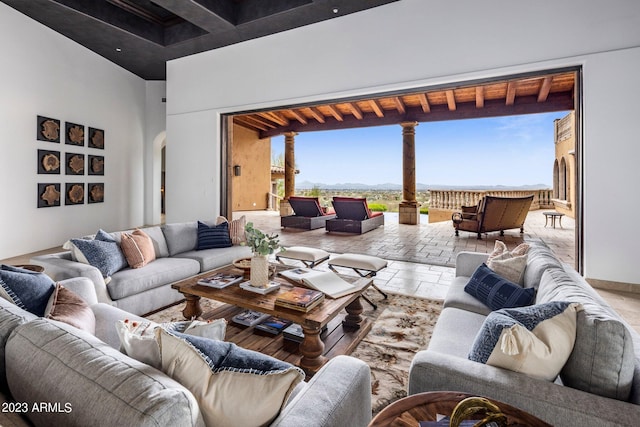 living room featuring plenty of natural light