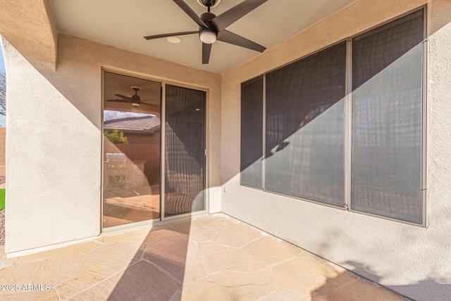 view of patio with a ceiling fan