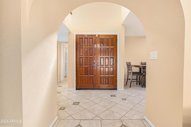 view of tiled foyer