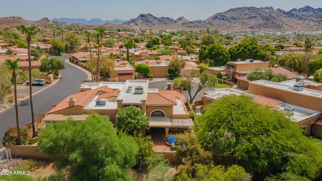 aerial view with a mountain view