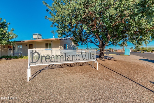 view of community sign