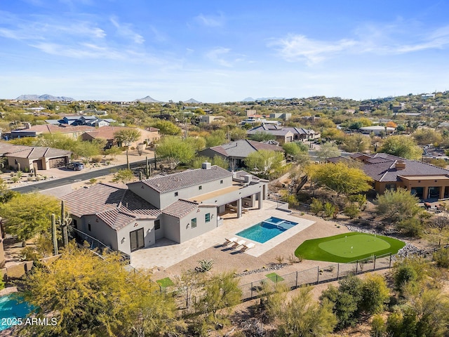 aerial view with a residential view