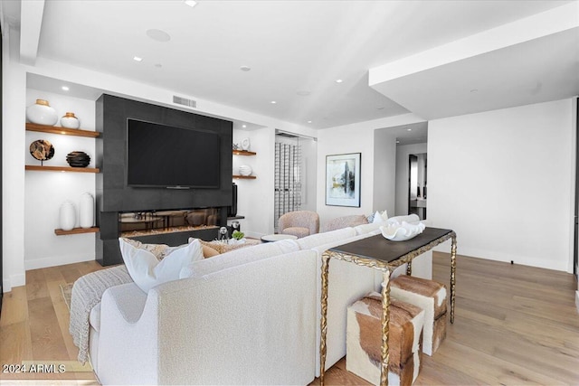 living room featuring light hardwood / wood-style floors