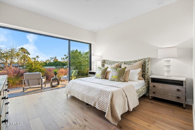 bedroom featuring light hardwood / wood-style floors