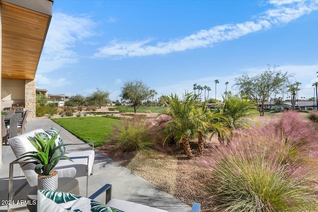 6311 E Phoenician Blvd Unit 21, Scottsdale, AZ 85251 - view of yard featuring exterior kitchen and a patio area