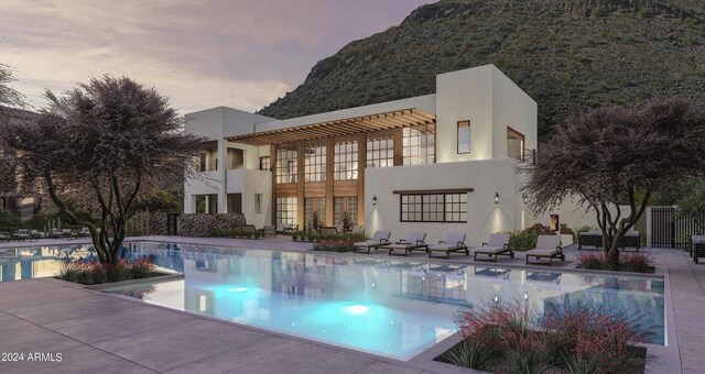 6311 E Phoenician Blvd Unit 21, Scottsdale, AZ 85251 - outdoor pool with a mountain view and a patio area