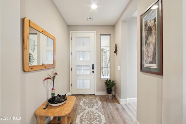 foyer entrance featuring light hardwood / wood-style flooring