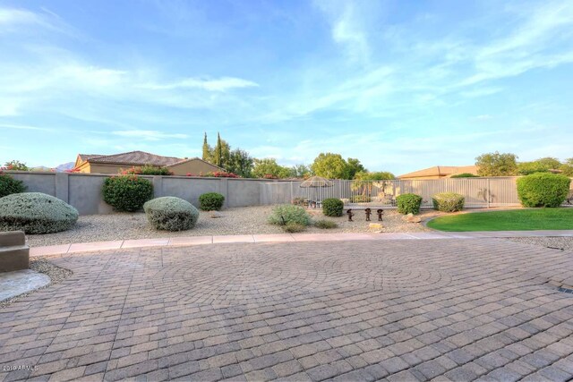 exterior space with fence private yard