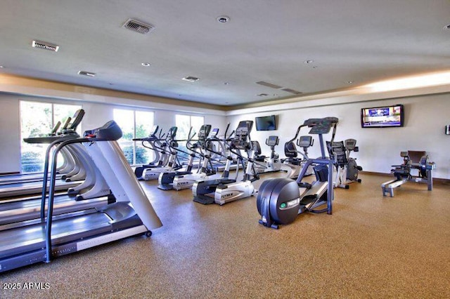 workout area with a wealth of natural light