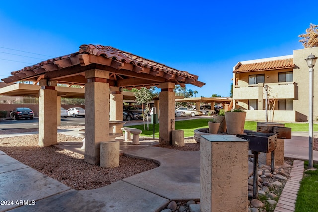 view of property's community with a gazebo