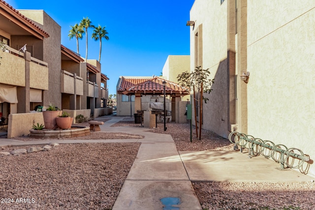 view of property's community with a gazebo