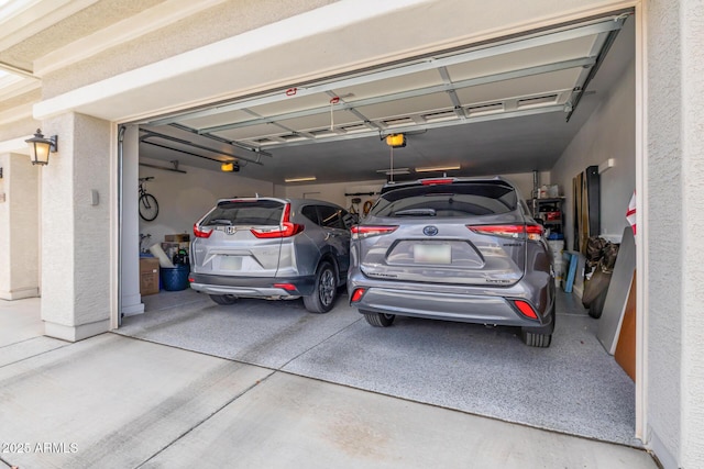 garage featuring a garage door opener