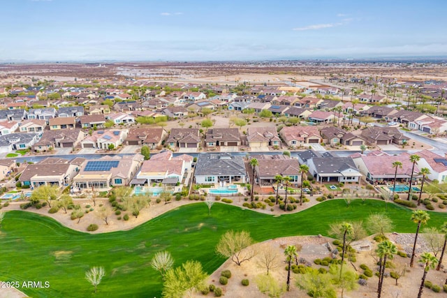 bird's eye view featuring a residential view and golf course view