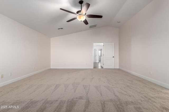 46065 W Meadows Ln, Maricopa, AZ 85139 - carpeted empty room with a ceiling fan and lofted ceiling