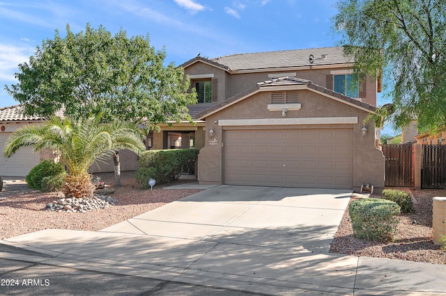 view of front property with a garage