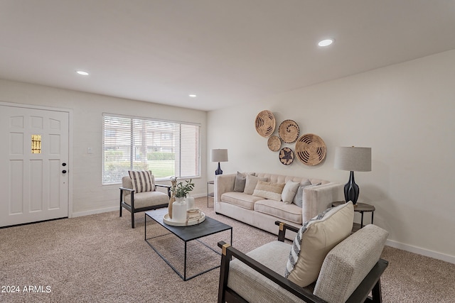 living room with carpet