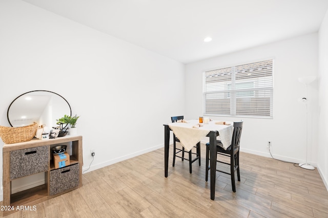 dining area featuring light hardwood / wood-style flooring