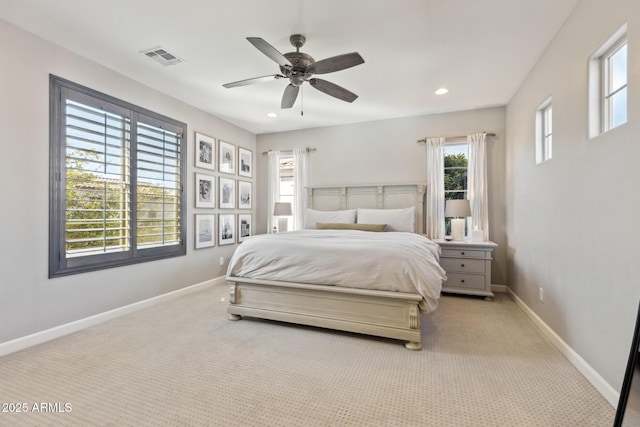 1941 W Yellowstone Way, Chandler, AZ 85248 - bedroom featuring baseboards, carpet flooring, ceiling fan, and recessed lighting