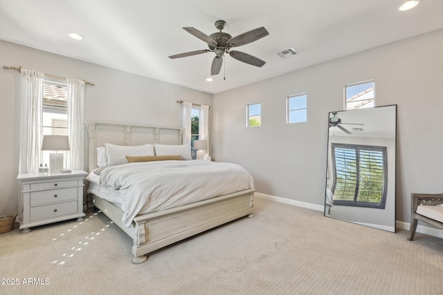 1941 W Yellowstone Way, Chandler, AZ 85248 - carpeted bedroom featuring recessed lighting, baseboards, and ceiling fan