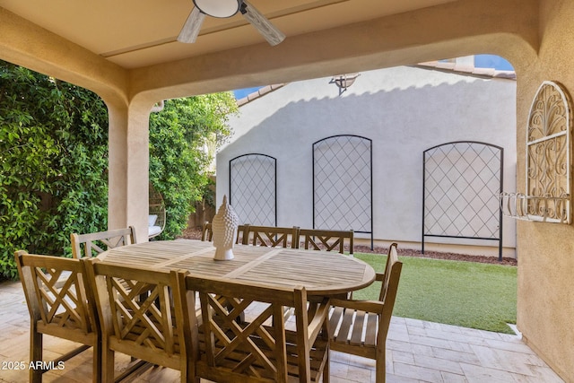 1941 W Yellowstone Way, Chandler, AZ 85248 - view of patio / terrace featuring outdoor dining area and ceiling fan